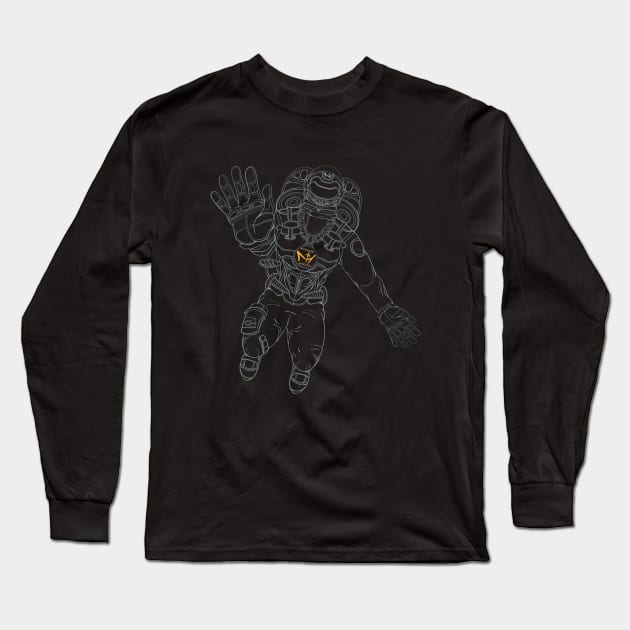 MHI Gray Outline Spaceman Long Sleeve T-Shirt by mylehighinternational